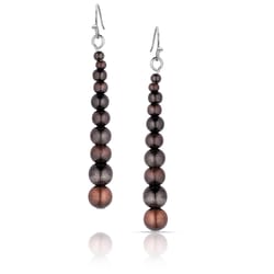 Montana Silversmiths Women's Blank Slate Beaded Brown/Silver Earrings