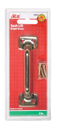 Ace 4 in. L Bright Brass Universal Sash Lift Handle 1 pk Ace 4 in. L Bright Brass Universal Sash Lift Handle 1 pk