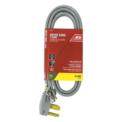 Ace 10/3 SRDT 6 ft. L Dryer Cord 3 Wire - Ace Hardware