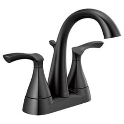 Delta Sandover Matte Black Traditional Bathroom Faucet 4 in.