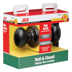 Ace Egg Oil Rubbed Bronze Passage Lockset 1-3/4 in.