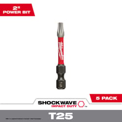 Milwaukee Shockwave Torx T25 X 2 in. L Screwdriver Bit Steel 5 pk