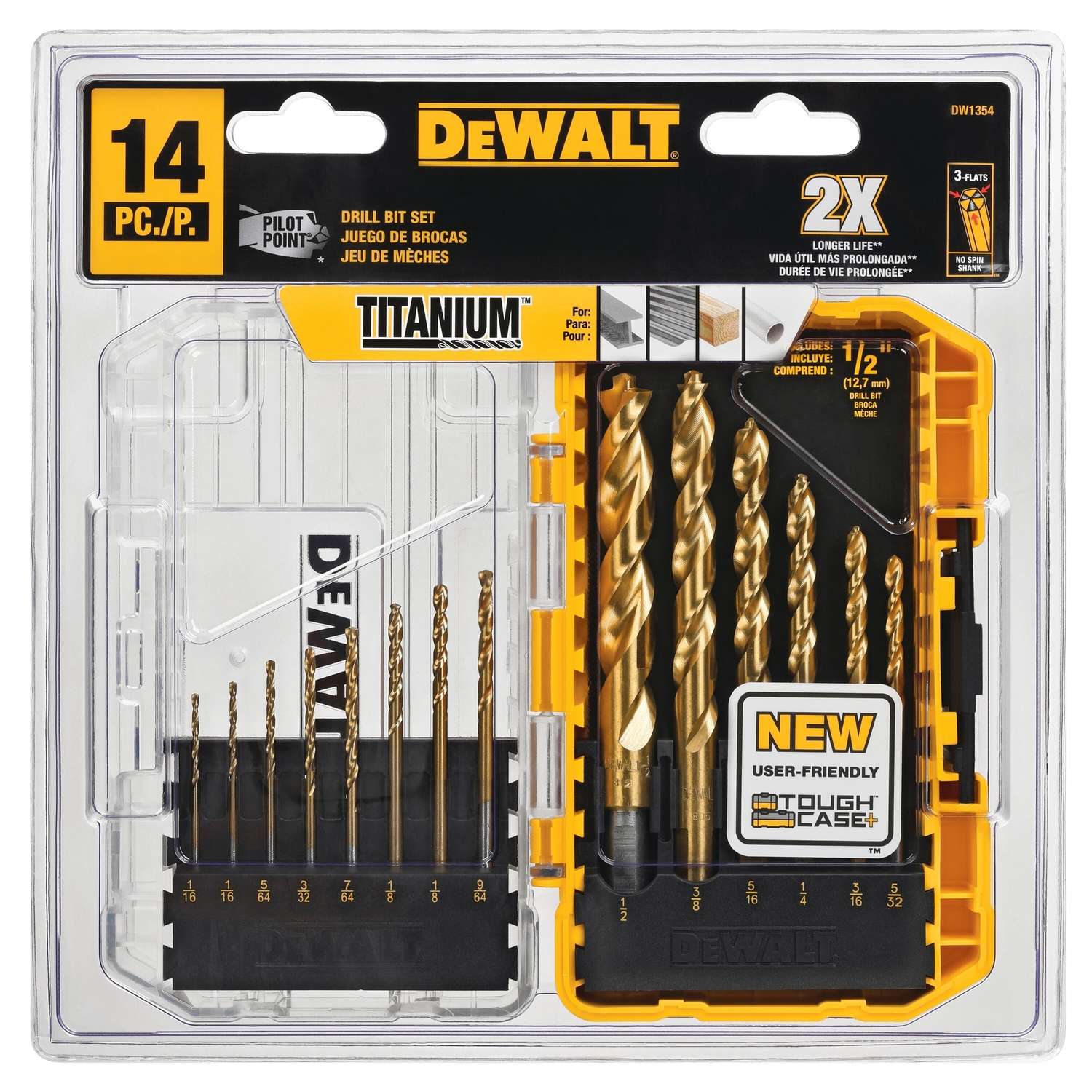 DeWalt Pilot Point Titanium Drill Bit Set 14 pc. - Ace Hardware