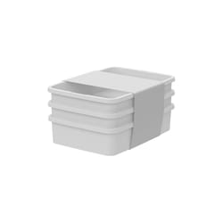 Starplast White Storage Tote w/Wheels 27.2 in. H X 12.5 in. W X 17.4 in. D