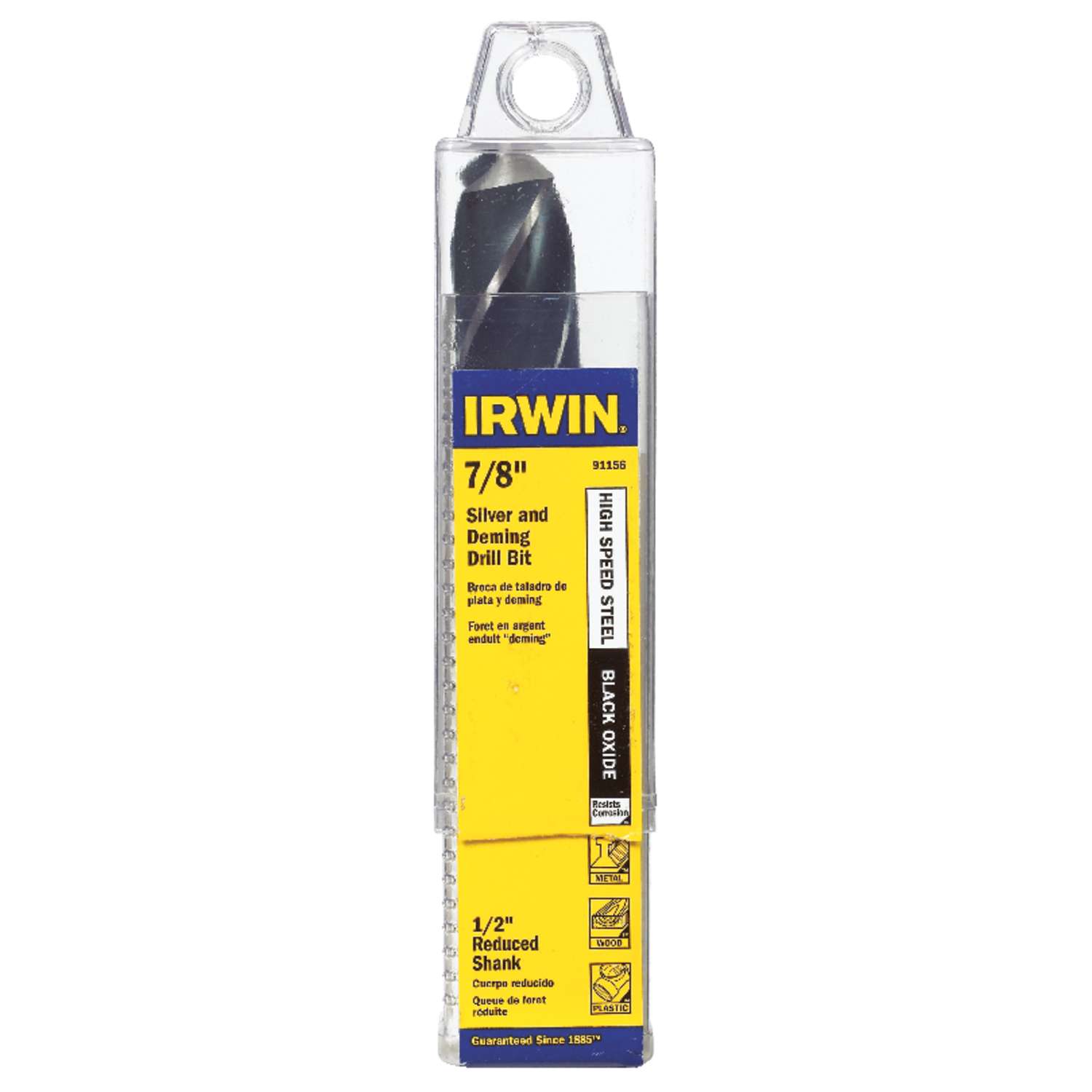 FREE SHIPPING IRWIN IRWIN 63/64" Silver & Deming Drill Bit 91163 