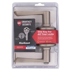Kwikset SmartKey Security Wave Satin Nickel Entry Lever KW1 2-3/4 in.