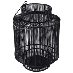 Karma Gifts 11.42 in. Cylinder Black Wire Lantern