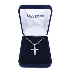 Montana Silversmiths Women's Rhinestone Cross Silver Necklace Water Resistant