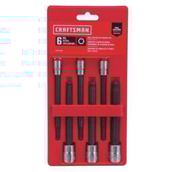 Craftsman 1/4 and 3/8 in. drive Metric 6 Point Long Ball Hex Bit Socket Set 6 pc