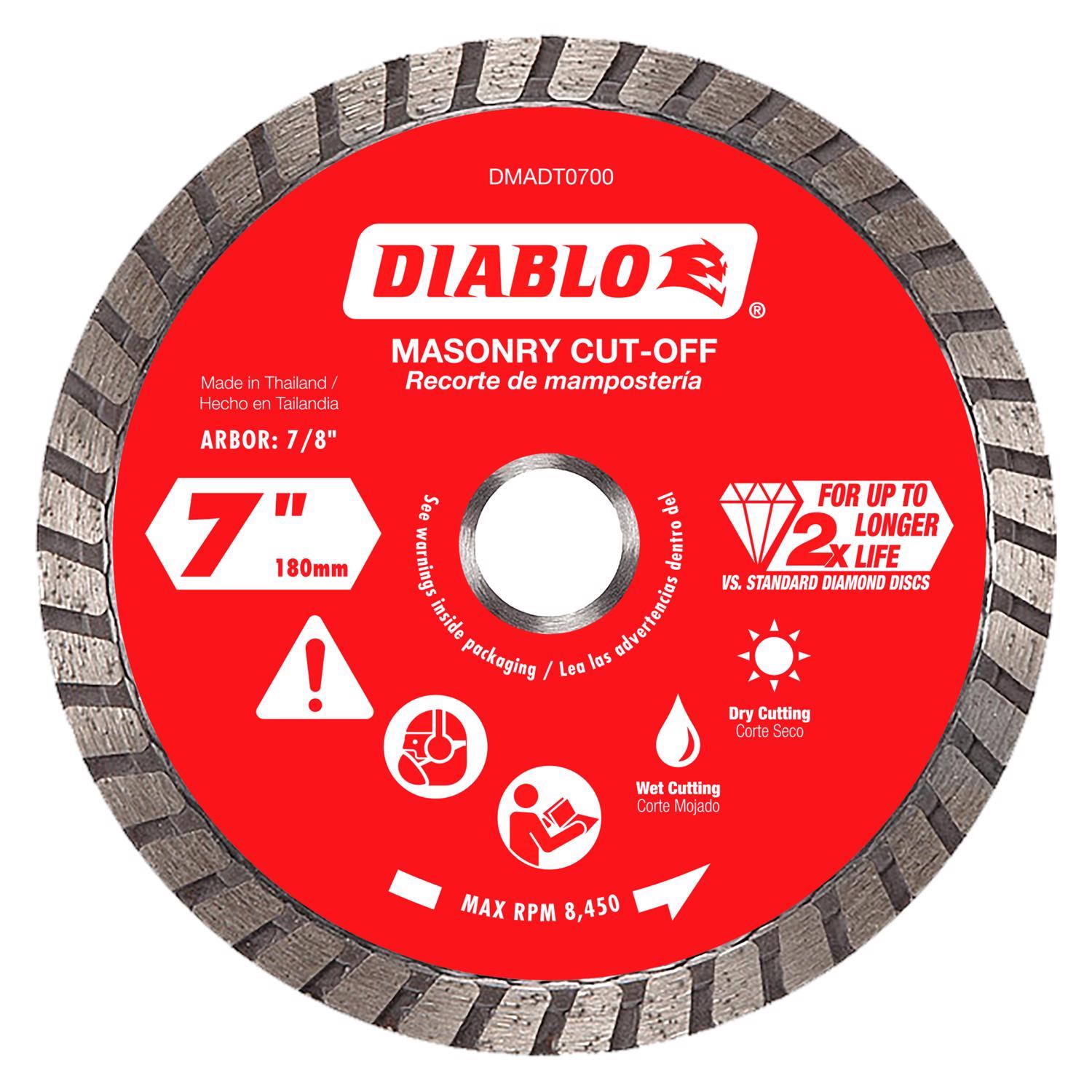 Diablo 7 in. D X 7/8 in. Diamond Masonry Cut-Off Disc 1 pk Uae Electronic uaeelectronic.com