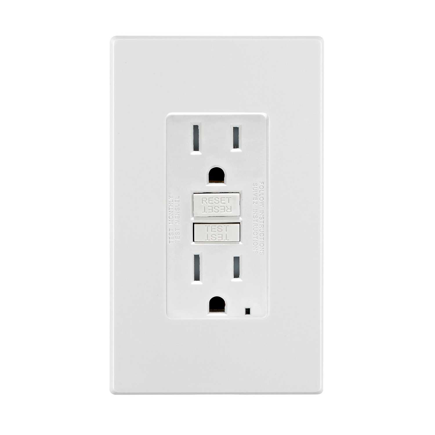 Leviton 15 amps 125 volt White GFCI Outlet 515R 1 pk Ace Hardware