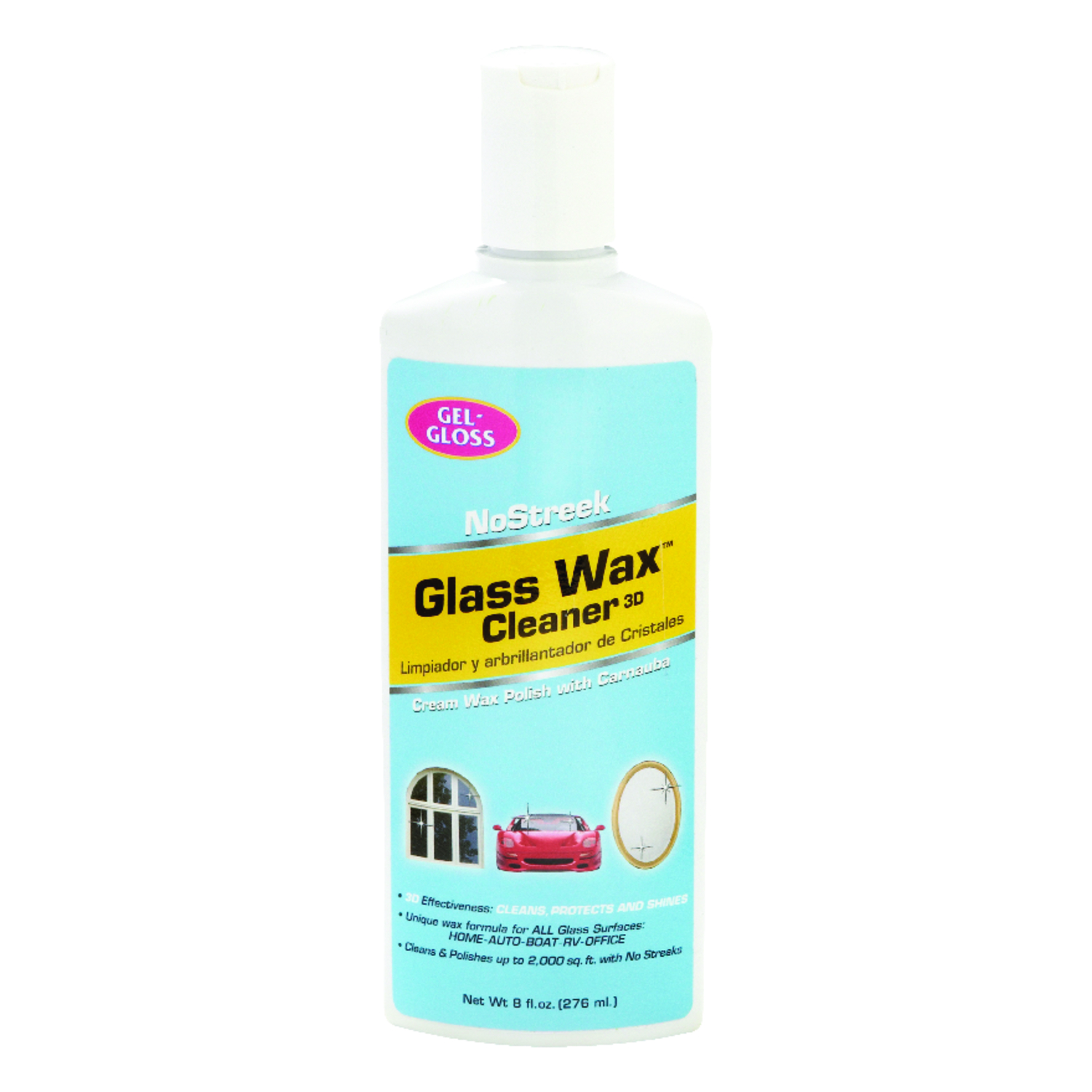 Photos - Soap / Hand Sanitiser Gel-Gloss NoStreek No Scent Glass Wax Cleaner 8 oz Liquid NS-8