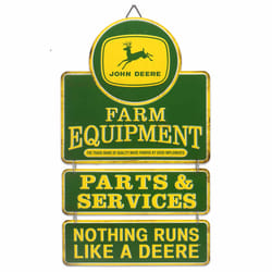 Open Road Brands John Deere Farm Equipment Parts & Service Linked Hanging Sign Metal 1 pk