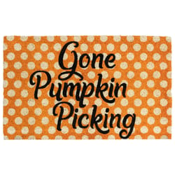 Entryways 17 in. W X 28 in. L Orange Gone Pumpkin Picking Coir Door Mat