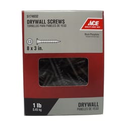 Ace No. 8 X 3 in. L Square Drywall Screws 1 lb 96 pk