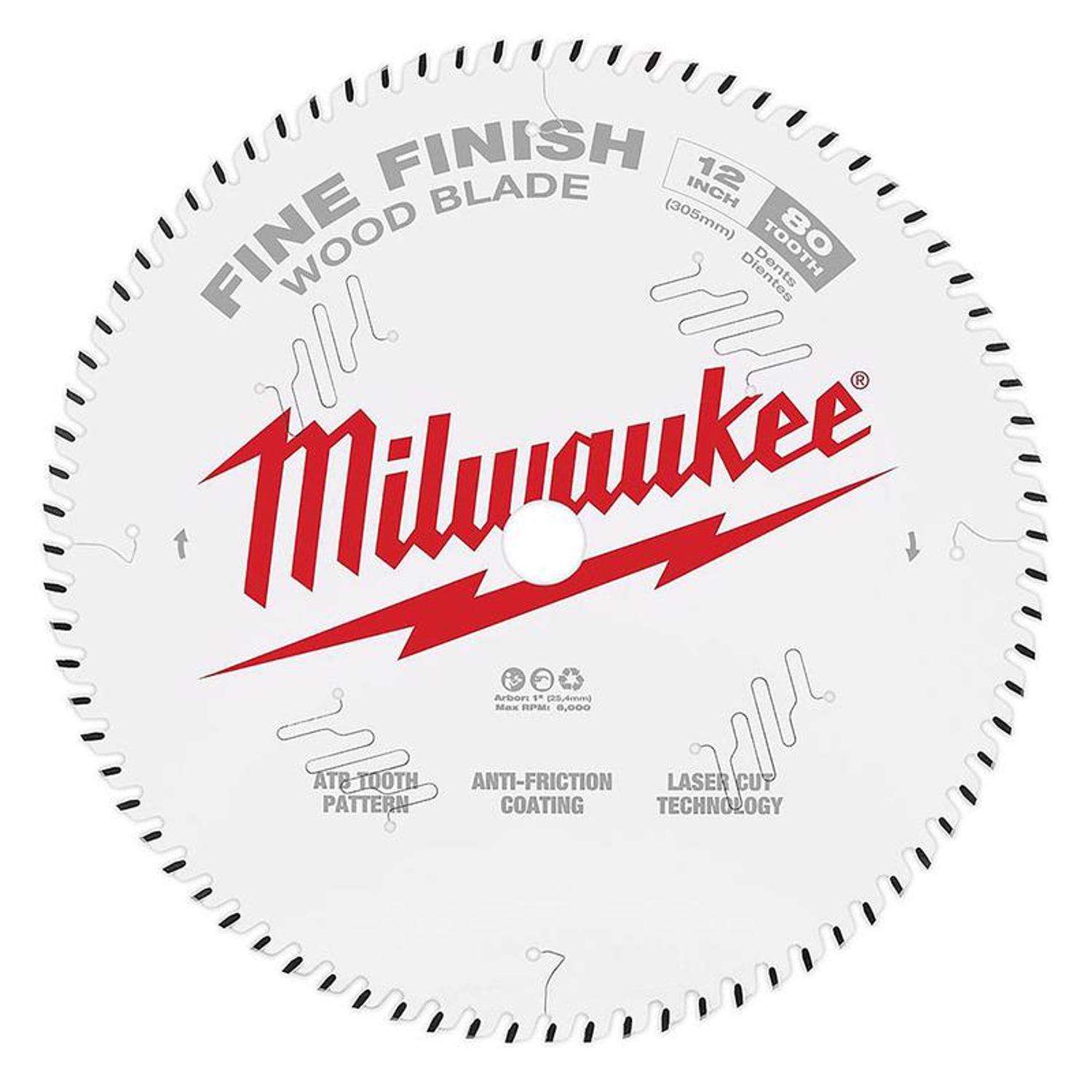 Milwaukee 12 in. D X in. Fine Finish Tungsten Carbide Circular Saw Blade  80 teeth pk Ace Hardware