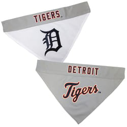 Pets First Gray/Navy Detroit Tigers Cotton/Nylon Dog Collar Bandana Large/X-Large