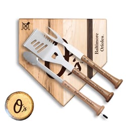 Baseball BBQ MLB Stainless Steel Natural Grill Tool Set 1 pk