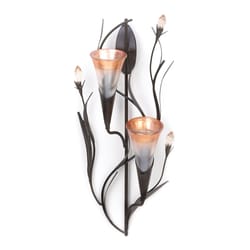 Gallery of Light 15.5 in. H X 6.5 in. L Morning Lily Glass/Iron Wall Sconce