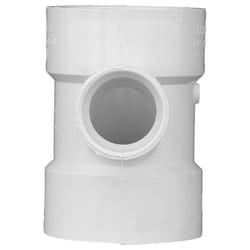 Charlotte Pipe Schedule 40 3 in. Hub X 3 in. D Hub PVC Sanitary Tee 1 pk