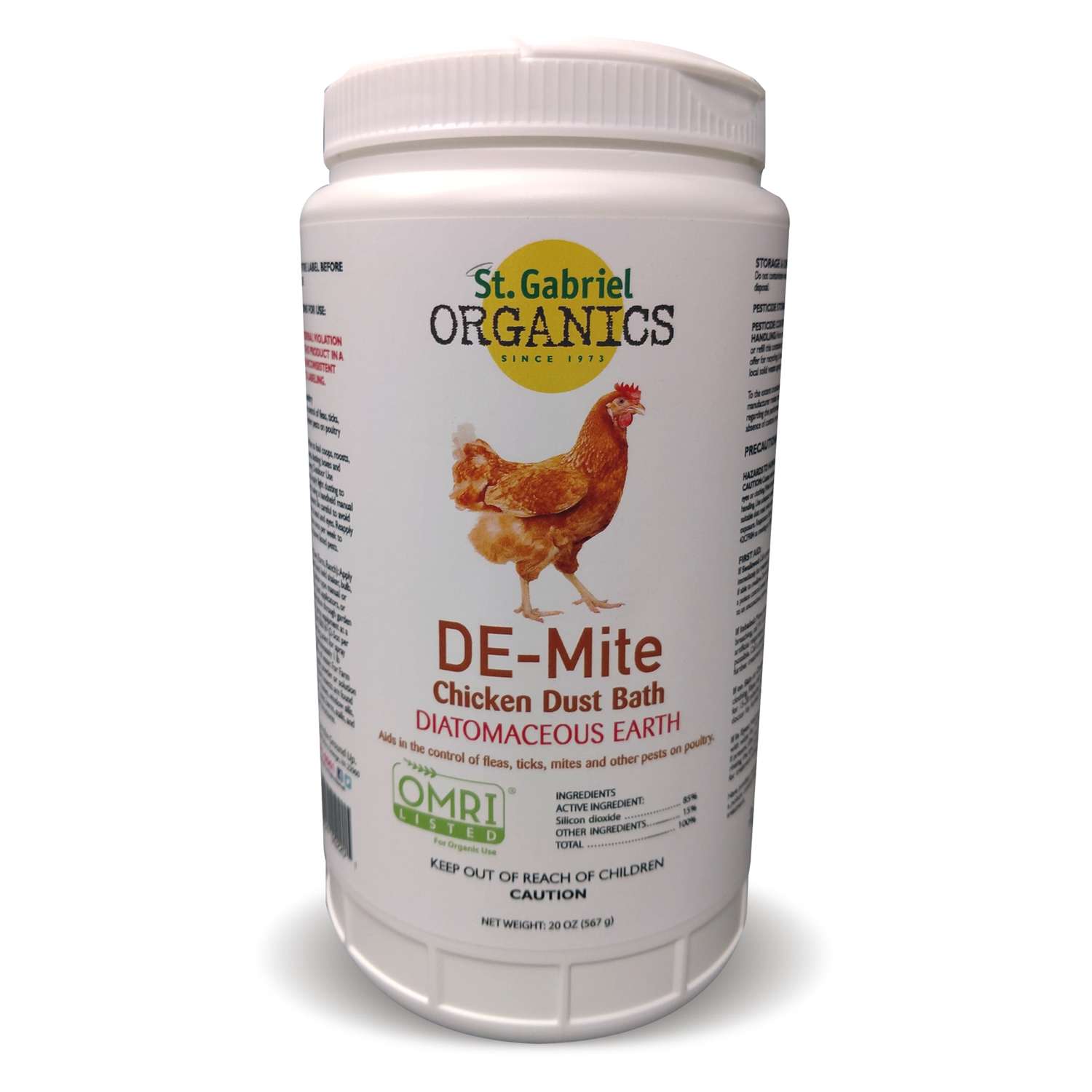 St. Gabriel Organics DEMite Dust Bath Powder Diatomaceous Earth 20 oz