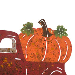 Glitzhome 21.85 in. Rusty Truck Pumpkin Yard Decor