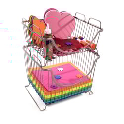 Spectrum Ashley 11 in. L X 12.75 in. W X 10.8 in. H Silver Stacking Basket