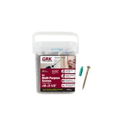 GRK Fasteners R4 No. 10 X 2-1/2 in. L Star Coated W-Cut Multi-Purpose Screws 470 pk