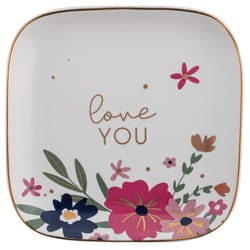 Karma Flora .30 in. H X 4.5 in. L Multicolored Ceramic Trinket Tray