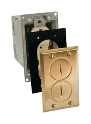 Raco 18-1/2 cu in Rectangle Steel 1 gang Floor Box Brass