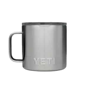 YETI  Rambler  Silver  Stainless Steel  Insulated Mug  BPA Free 14 oz. 