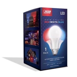 Feit A19 E26 (Medium) Auto Cycling LED Bulb Blue/Red/White 2 Watt Equivalence 1 pk