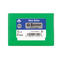 HILLMAN 1/2 in. D X 6 in. L Hot Dipped Galvanized Steel Hex Bolt 25 pk