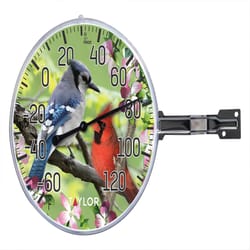 Taylor Cardinal & Blue Jay Dial Thermometer Plastic Multicolored 5.25 in.
