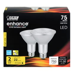 Feit Enhance PAR30 E26 (Medium) LED Bulb Bright White 75 Watt Equivalence 2 pk