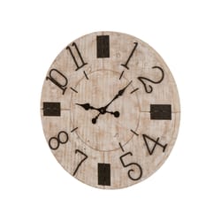 Glitzhome 28 in. L X 28 in. W Indoor Farmhouse Analog Wall Clock Metal/Wood Brown