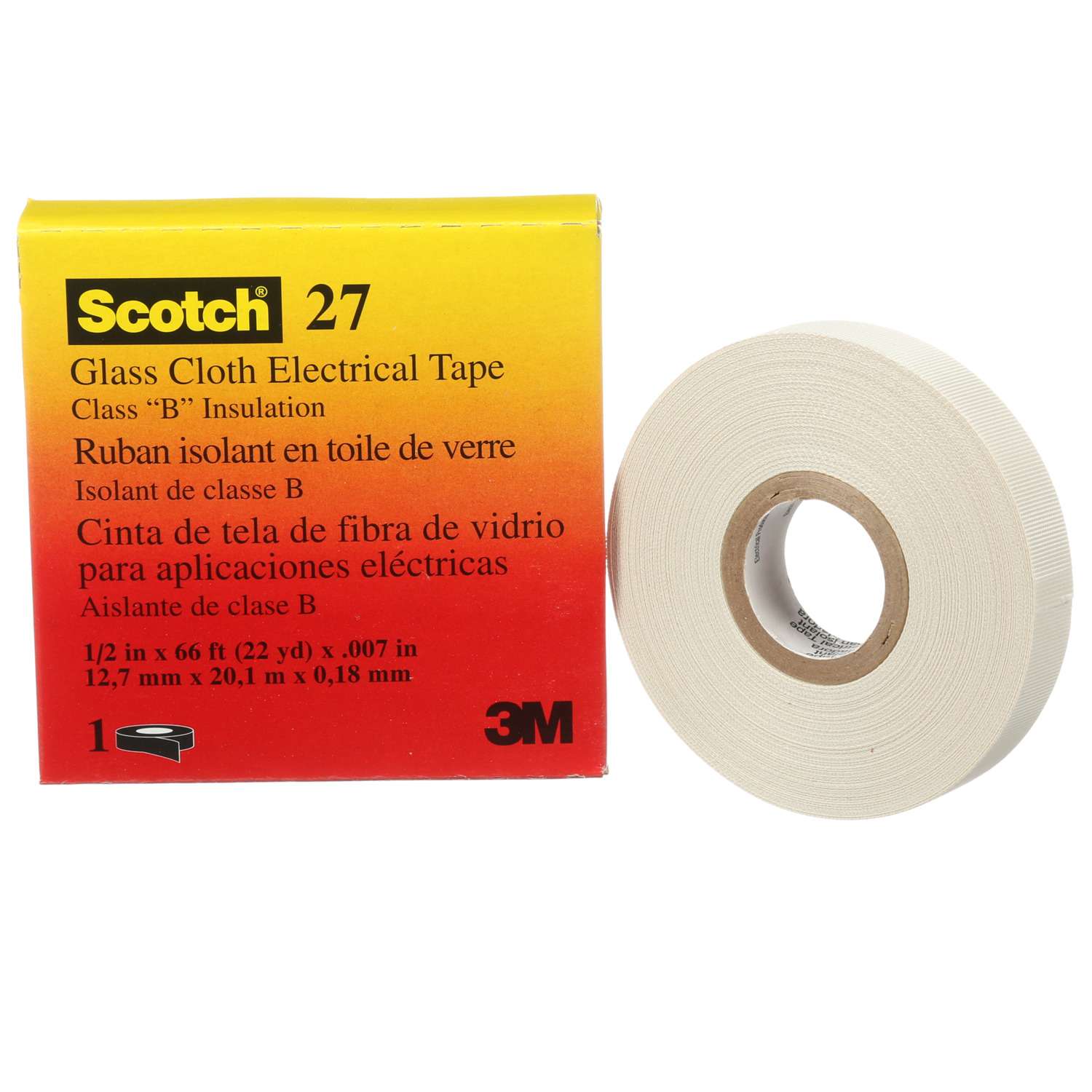 Scotch 1/2 in. W X 66 ft. L White Rubber Glass Cloth Electrical Tape ...