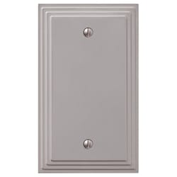 Amerelle Steps Satin Nickel Gray 1 gang Metal Blank Wall Plate 1 pk