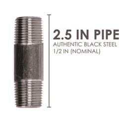 STZ Industries 1/2 in. MIP each X 1/2 in. D MIP Black Steel 2-1/2 in. L Nipple