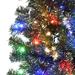 Celebrations 1-2 Tree 7 ft. Pencil LED 250 ct Vintage Color Changing Christmas Tree