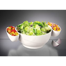 Prodyne White Polypropylene Chip/Dip Bowls 3.5 qt