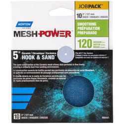 Norton MeshPower 5 in. Ceramic Hook and Loop Mesh Sanding Disc 120 Grit 10 pk