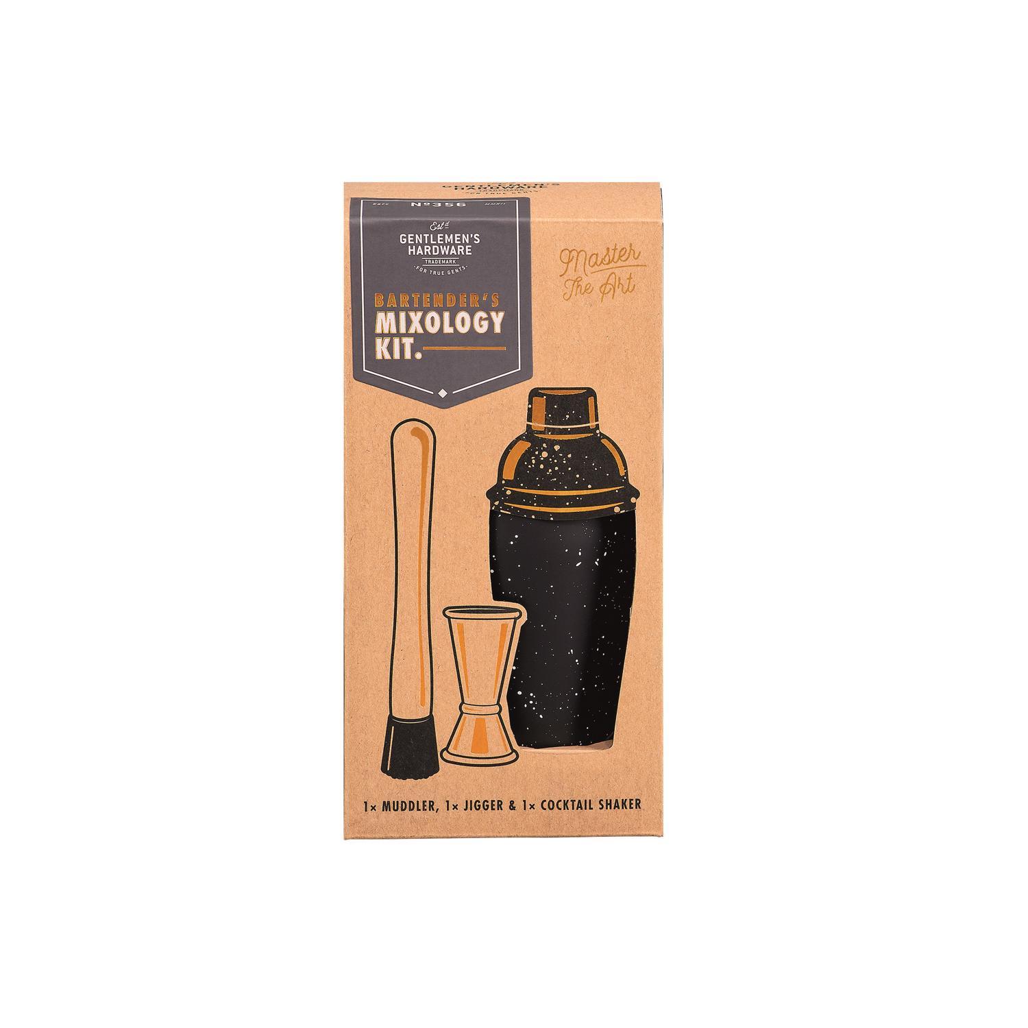 Gentlemen’s Hardware Black/Silver Stainless Steel Cocktail Shaker Kit Sansujyuku sansujyuku.com
