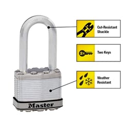 Master Lock 1-7/16 in. H X 13/16 in. W X 2 in. L Steel Ball Bearing Locking Weather-Resistant Padloc