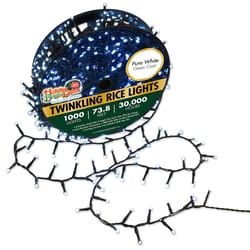 Holiday Bright Lights LED Rice Pure White 1000 ct String Christmas Lights 73.8 ft.