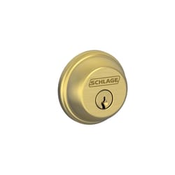 Schlage Satin Brass Brass Single Cylinder Deadbolt