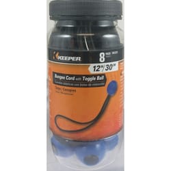 Keeper Black/Blue Bungee Ball Cord 12 in. L X 0.374 in. 8 pk