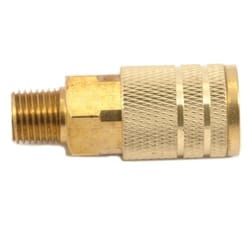 Forney Brass Air Coupler 1/4 in. Male X 1/4 in. 1 pc