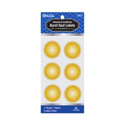 Bazic Products 2 in. H X 2 in. W Round Gold Foil Notary/Certificate Seal Label 42 pk