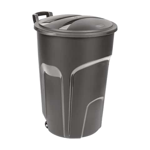 Rubbermaid 13-Gallons Black Plastic Kitchen Trash Can with Lid